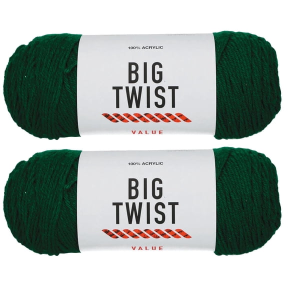 Varsity Green Medium Weight Acrylic Yarn - 2 Skeins