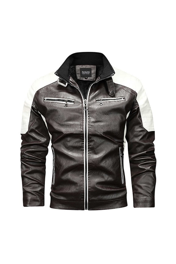 Varsity Jacket Men Fashion Brushed Tooling Style Fall Mens Workout Jacket,Coffee,XL
