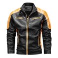 thumbnail image 1 of Varsity Jacket Men Fashion Brushed Tooling Style Fall Mens Workout Jacket,Yellow,2XL, 1 of 9