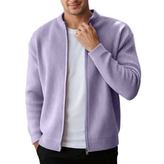 Varsity Jacket Men Lightweight Outdoor Softshell Lined Hooded Mens Casual Clothing,Purple,L