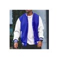thumbnail image 1 of Varsity Jacket Mens Baseball Jackets (XL, SapphireBlue), 1 of 7