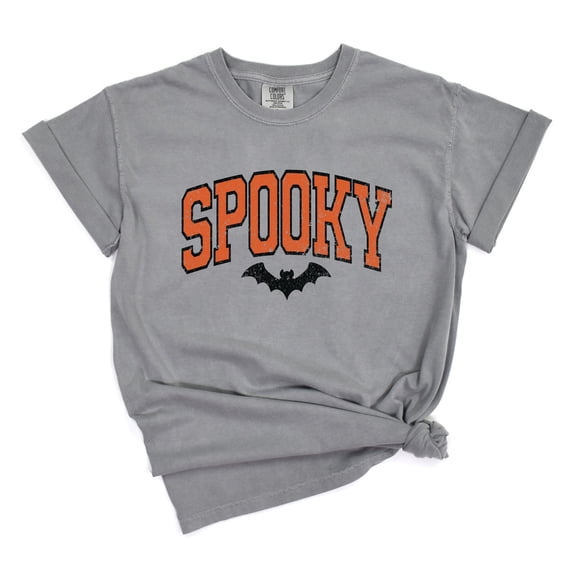 Varsity Spooky Bat Distressed - Garment Dyed Tee
