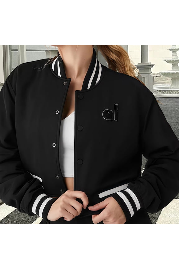 Varsity Style Colorblock Bomber Jacket
