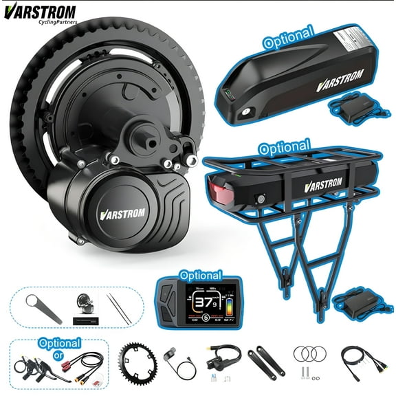 Varstrom Ebike Conversion Kit 48V500W Mid Drive Motor Electric Bike Accessories with 48V Ebike Battery（Display Optional）