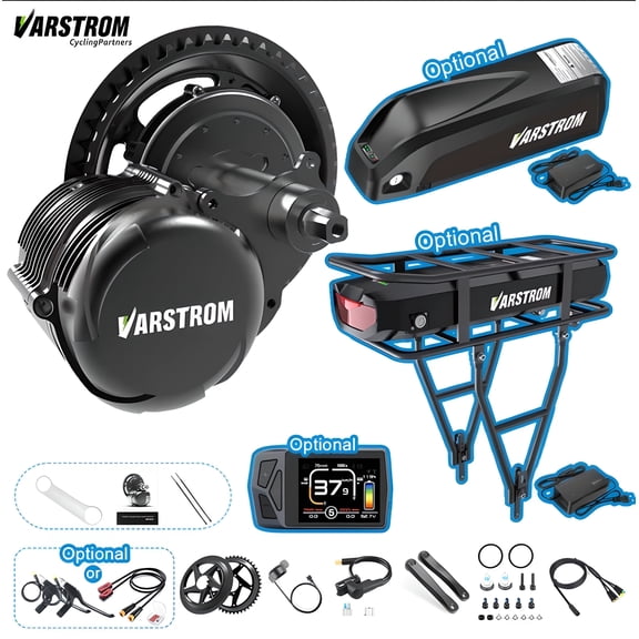 Varstrom Ebike Conversion Kit 48V750W Mid Drive Motor Electric Bike Accessories with 48V Ebike Battery(Display Optional)