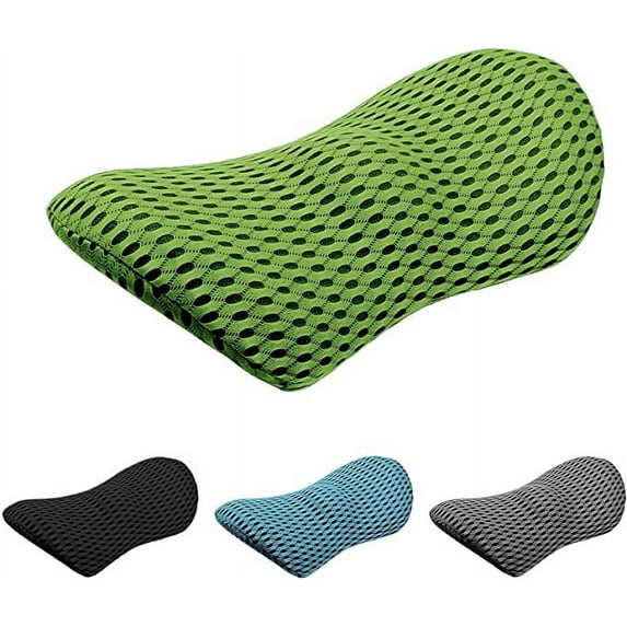 Varthem Lumbar Support Pillow Ergonomic Memory Foam Lumbar Pillow, Relieve Back Pain, Breathable & Detachable & Washable, Neo Cushion Lower Back Pillow for Office Chairs, Car Seats (Green)