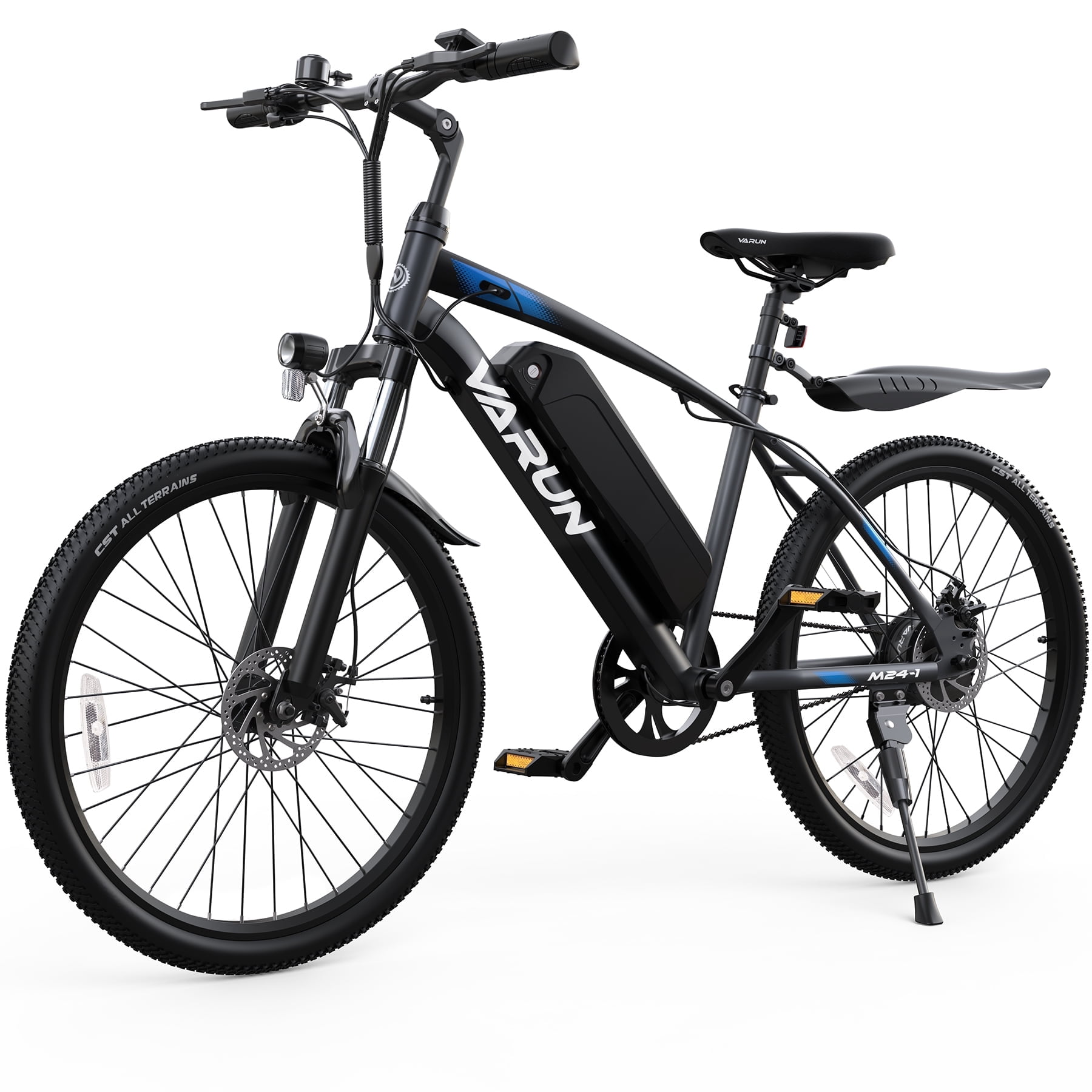 Varun Electric Bike for Adults, 24'' 500W Peak Ebike, Up to 35 Miles 20MPH Electric Mountain Bike with 36V 7.8AH Removable Battery, Fenders, Front Fork Suspension