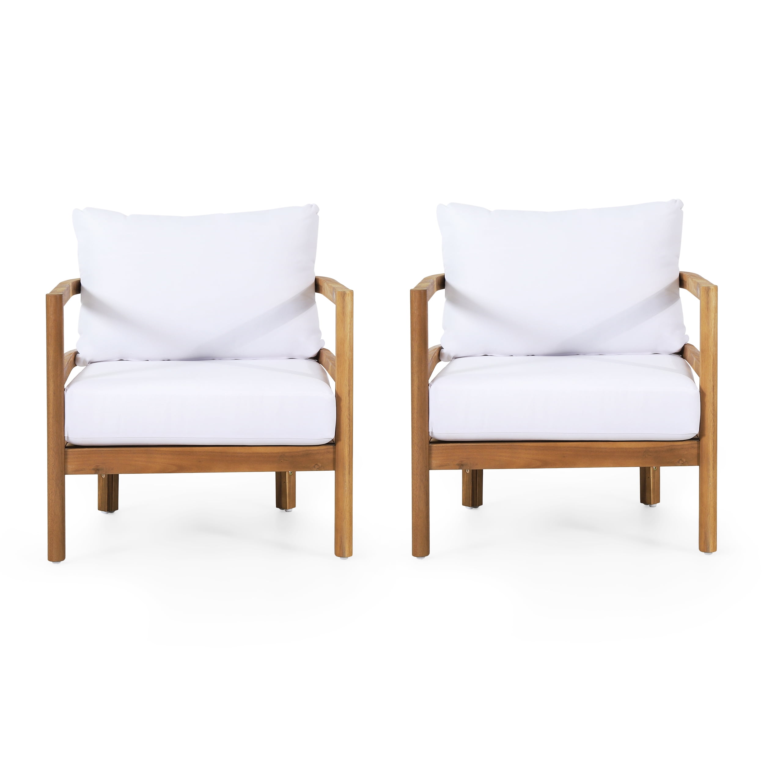Varva Acacia Wood Outdoor Club Chair with Cushion Set of 2 Teak