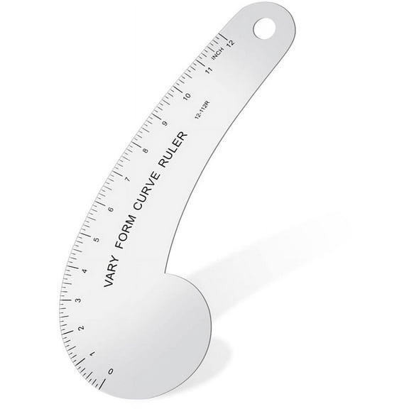Vary Form Curve Ruler 12Inch Solid Metal French Hip for Measuring Sewing Design Making