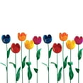 thumbnail image 1 of Varying Colors Set of 10 Artificial Tulips with Green Stems, 19.5” H – 2.25” Diameter Flower Head – Durable Weather Resistant Metal Construction for Year-Round Display, 1 of 3