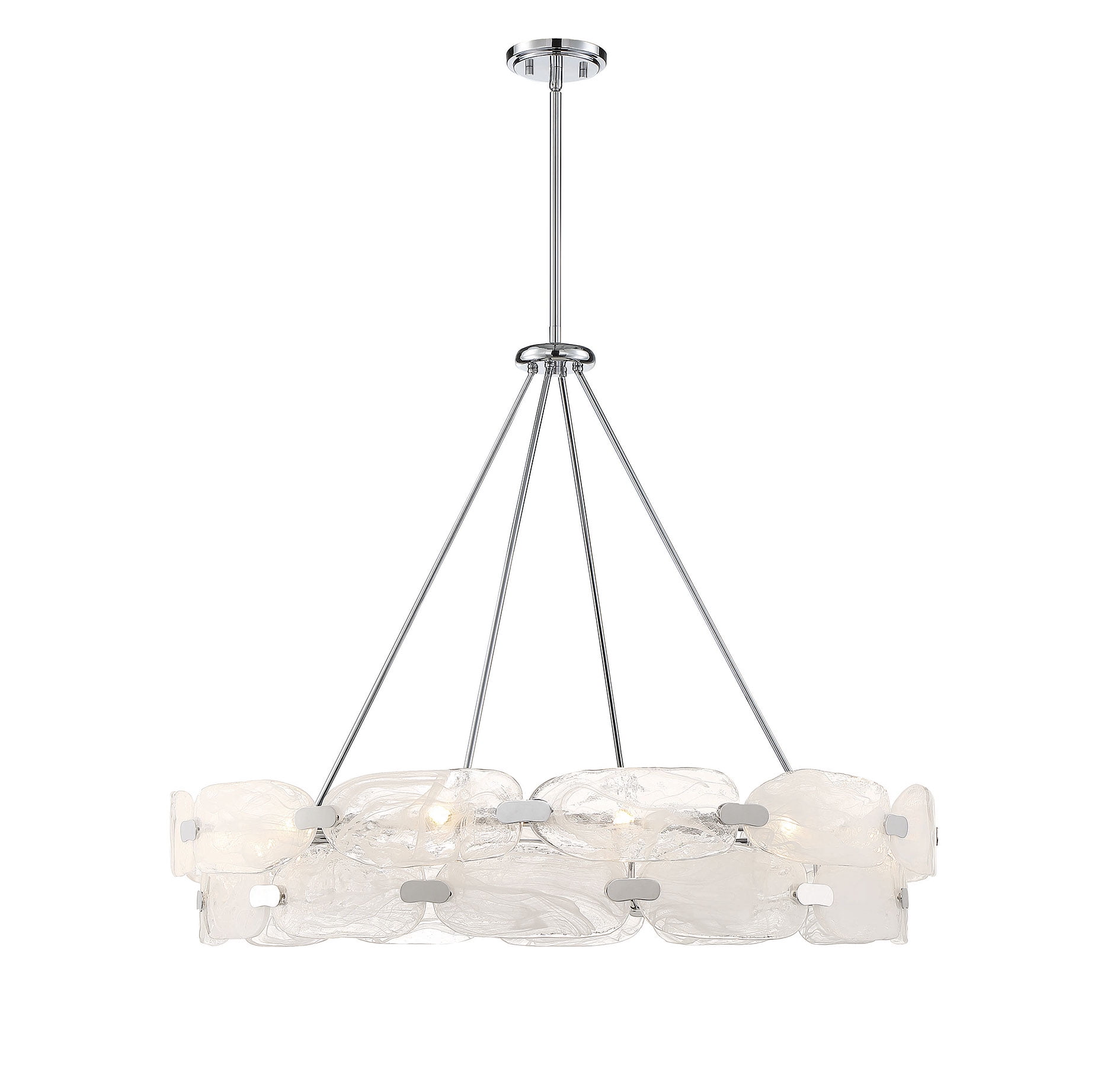 Vasare 12-Light Chrome Pendant with Marble Glass
