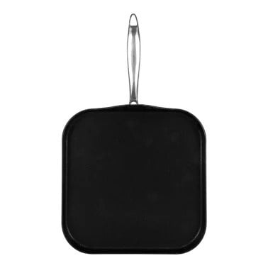 Vasconia 11-Inch Square Ceramic Nonstick Griddle Pan, Heavy Gauge Aluminum, Soft Touch Handle
