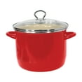 thumbnail image 1 of Vasconia 8-Qt Red Enamel on Steel Stockpot, Heavy-Weight, Oven Safe up to 480°F, Glass Lid with Stainless Steel Handle, 1 of 4