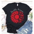 Vasculitis Awareness Sunflower and Red Ribbons Graphic T-Shirt, Unisex ...