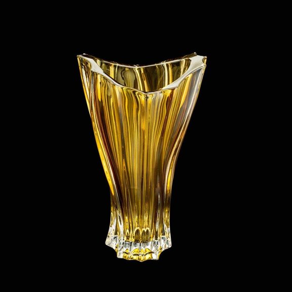 Vase 12 ",Bohemia Crystal, Home Decor, Flower Vase, Centerpiece Amber Bud vase, Glass, Wedding Gift$$Home Decor, Kitchen, & Other