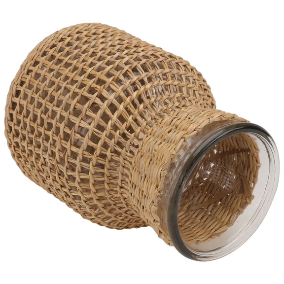 Acorn Shaped Glass Vase with Straw - Simple Elegant Design, Quality Material for Home Decor