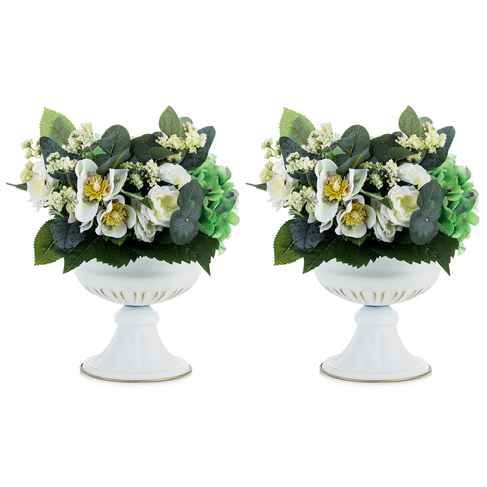Vase Centerpiece: Metal Urn Planter, 6.5