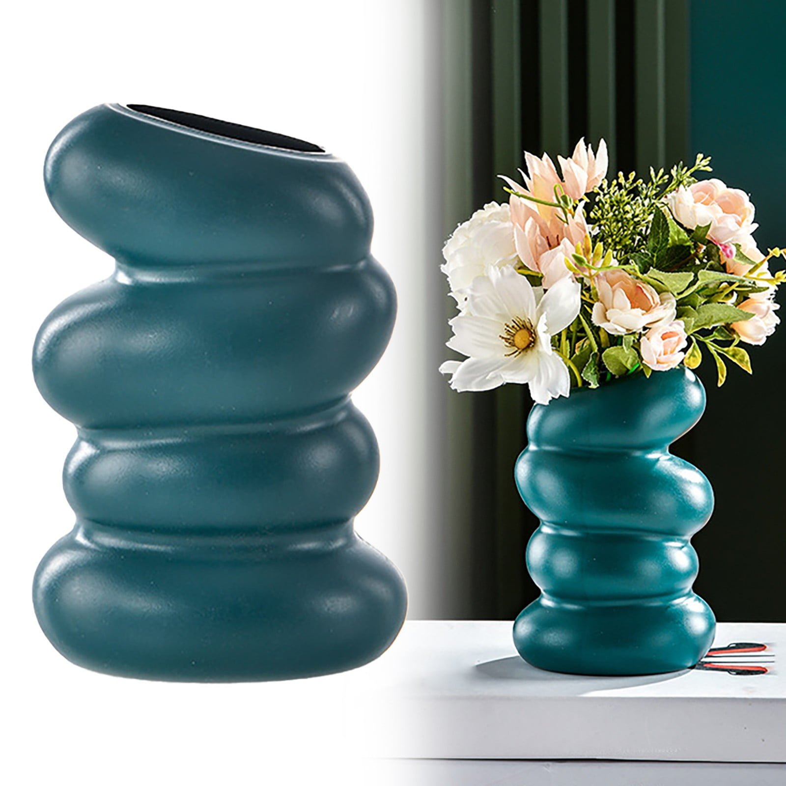 Vase Clearance! Beneky Simple Plastic Vase Dark Green, Plastic Vases