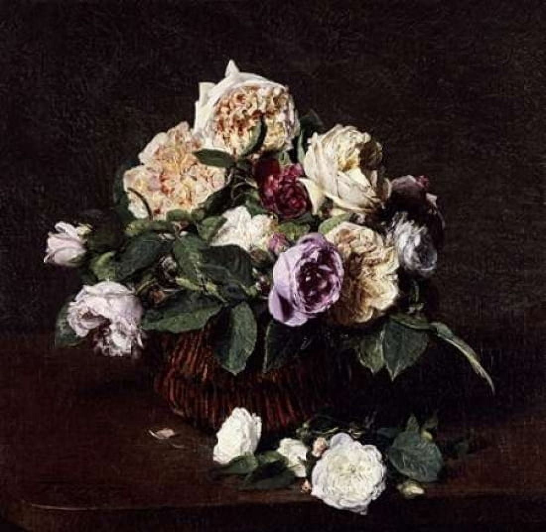 Vase De Fleurs Canvas Art - Henri Fantin-Latour (24 x 24)