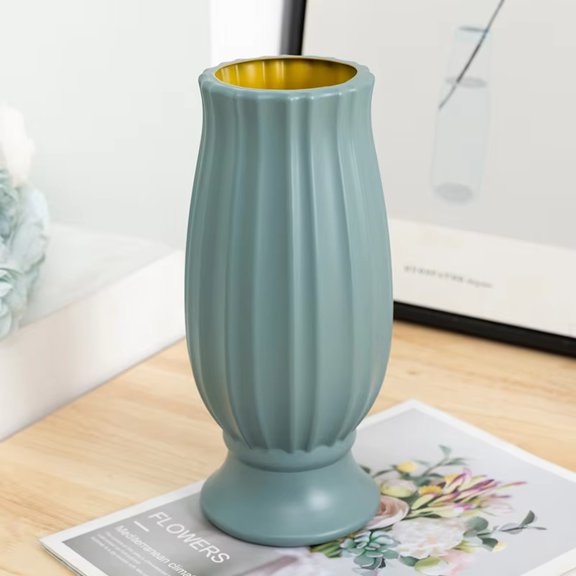 Vase Decor Decorative Vase Plastic Modern Teal Vase Modern DecorforLiving Room Living Room Table Decor Luxury Home Decor Single Piece