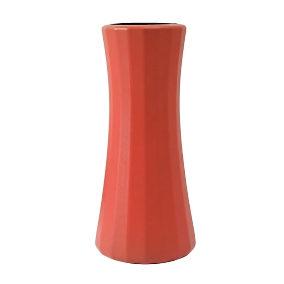 Vase Decor Modern Vase DecorforLiving Room Plastic Unbreakable Waisted Twine Accent Decorative Vase Modern Living Room Table Decor Orange Single Pack