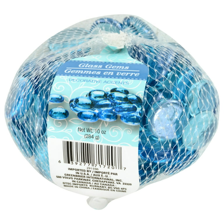 TSY TOOL 3 Lb (300PCS) Flat Glass Marbles Blue, Clear Mixed Color Glass  Gems Pebbles Stones Marbles Vase Filler Accents and Crafting Aquarium Decor