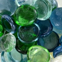 Vase Filler - Marbles for Vases - Clear Blue Green Accent Gems, Glass Pebbles 10 oz. Bags - 4 Bag