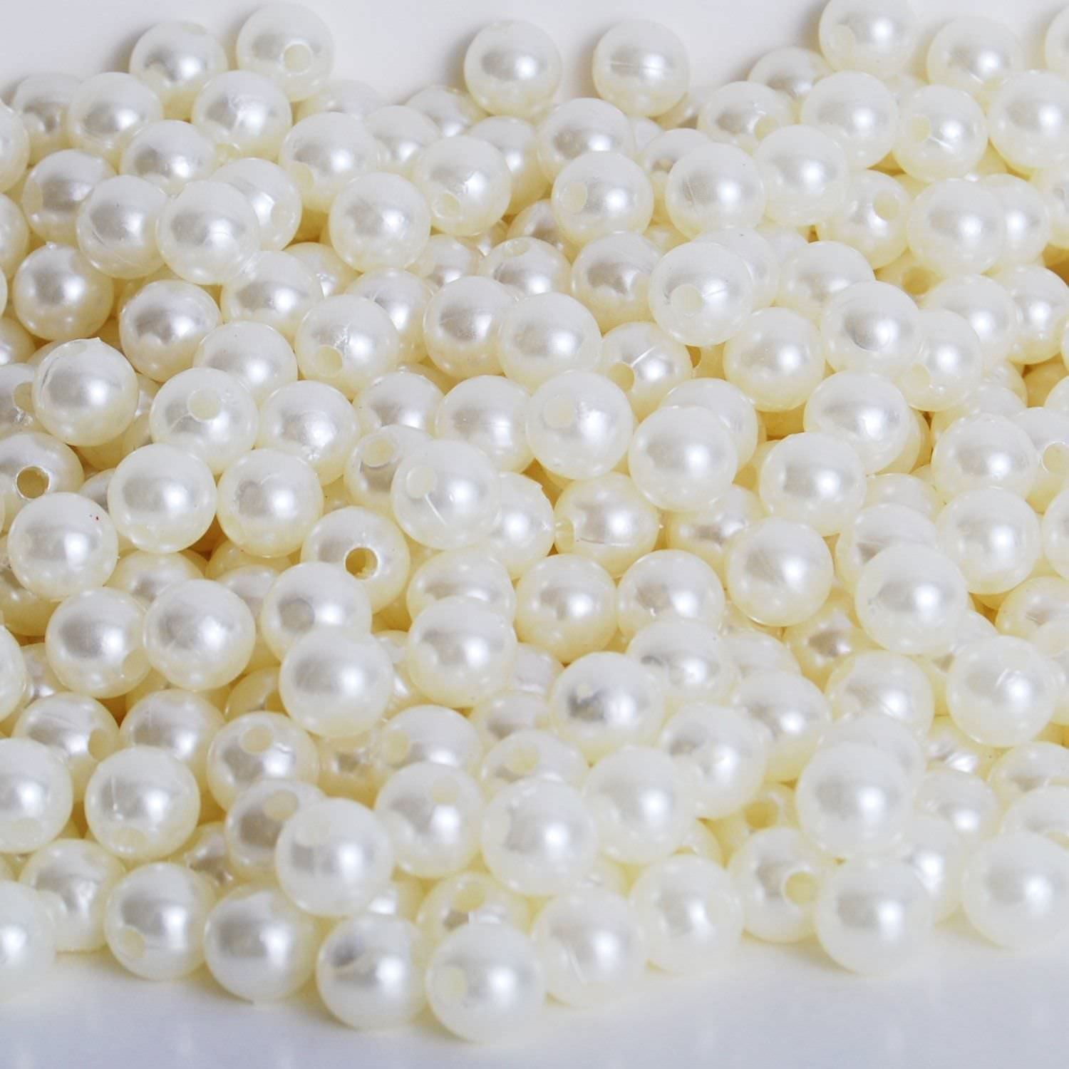 Naler 500Pcs Assorted Pearl Beads for DIY Jewelry Making Vase Fillers Table  Scatter Wedding Birthday Party Home Decoration, Ivory&White Color,  Acrylic,Female 