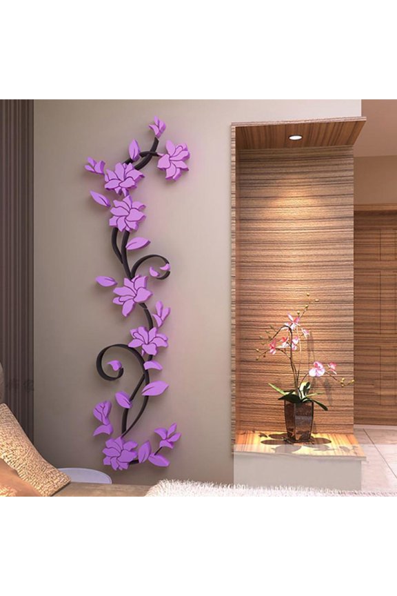 Vase Flower Tree DIY Vinyl Art Wall Decal, Removable Wall Stickers Mural Home Decor For Bedroom Living Room Wall Decoration