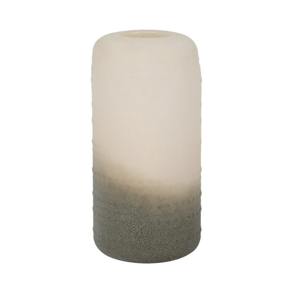 Vase Glass Ombre Textured Finish Home or Office Decor - 11" Ivory & Green
