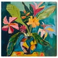 thumbnail image 1 of Vase Of Bright Tropical Flowers II Flowers In Vase Paintings Canvas Wall Art by Art Remedy, Gallery Wrapped, 20" x 20", 1 of 7