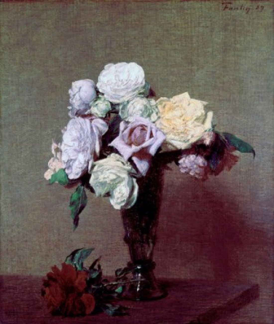 Vase Of Flowers 1889 Henri Fantin-Latour (1836-1904 French) Canvas Art - Henri Fantin-Latour (18 x 24)