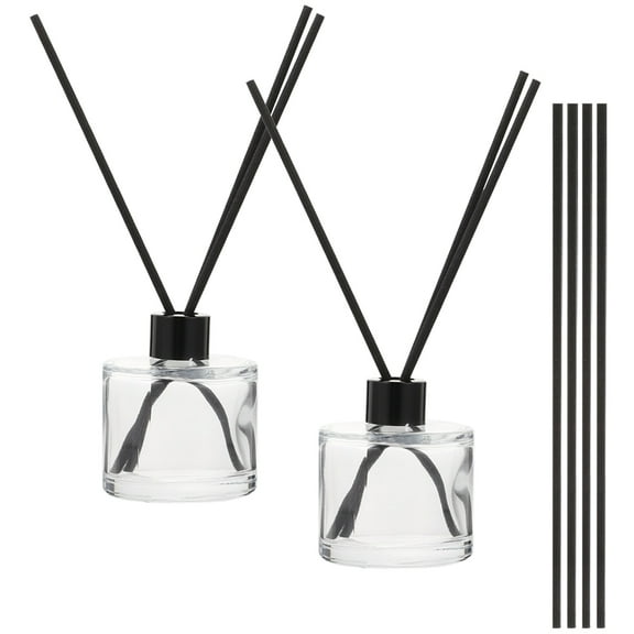 Vase Perfume Decor for Office Coworker Gifts Oil Diffuser Jar Diffuser Bottle Empty Black Volatile Stick Desktop Glass