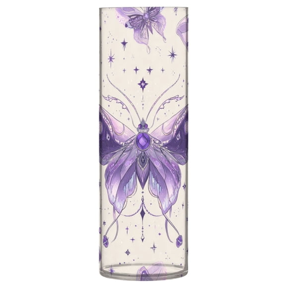 Vase Plastic Vase Flower Vase Desktop Decorative Vase Wedding Decoration Vase Anti-Drop Durable Beautiful Purple Butterflies