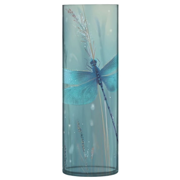Vase Plastic Vase Flower Vase Desktop Decorative Vase Wedding Decoration Vase Anti-Drop Durable Blue Dragonfly Perched
