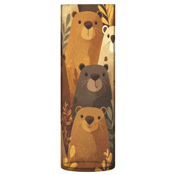 Vase Plastic Vase Flower Vase Desktop Decorative Vase Wedding Decoration Vase Anti-Drop Durable Cartoon Beaver Group