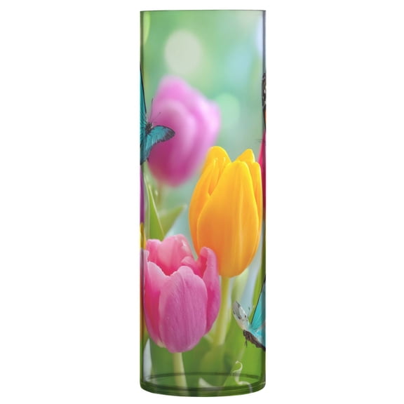 Vase Plastic Vase Flower Vase Desktop Decorative Vase Wedding Decoration Vase Anti-Drop Durable Colorful Tulip Dandelion