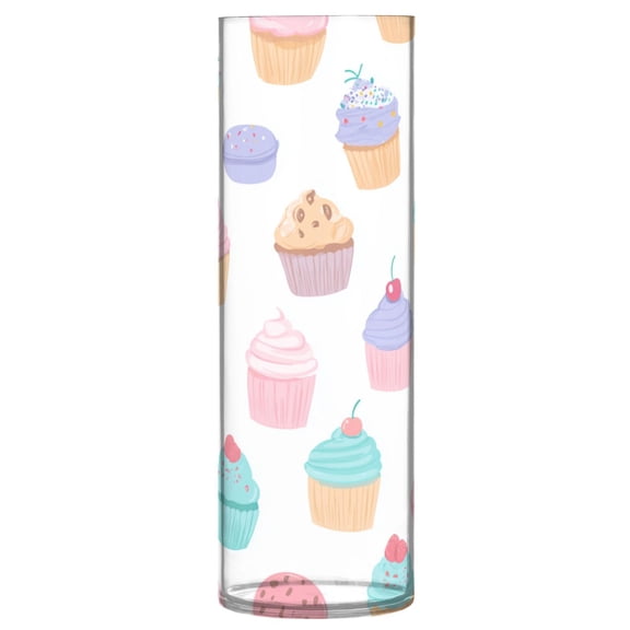 Vase Plastic Vase Flower Vase Desktop Decorative Vase Wedding Decoration Vase Anti-Drop Durable Cupcake Pattern Pastel