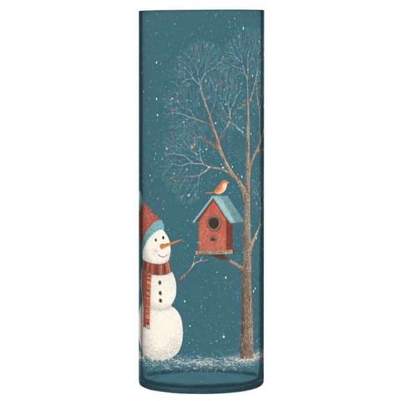 Vase Plastic Vase Flower Vase Desktop Decorative Vase Wedding Decoration Vase Anti-Drop Durable Cute Christmas Snowmen and Bird