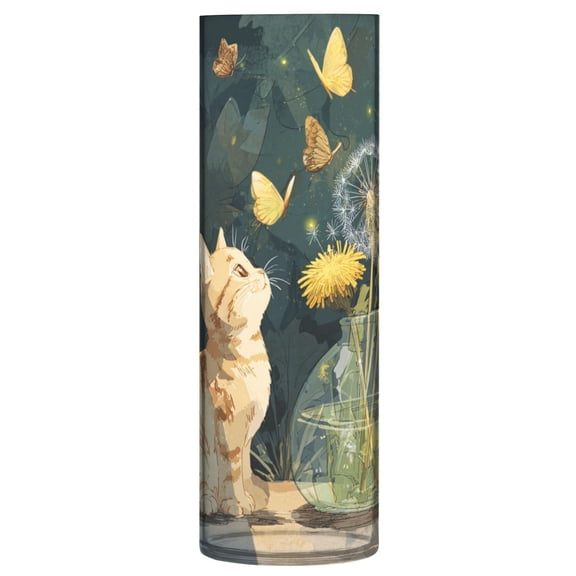 Vase Plastic Vase Flower Vase Desktop Decorative Vase Wedding Decoration Vase Anti-Drop Durable Cute Kitten Dandelion