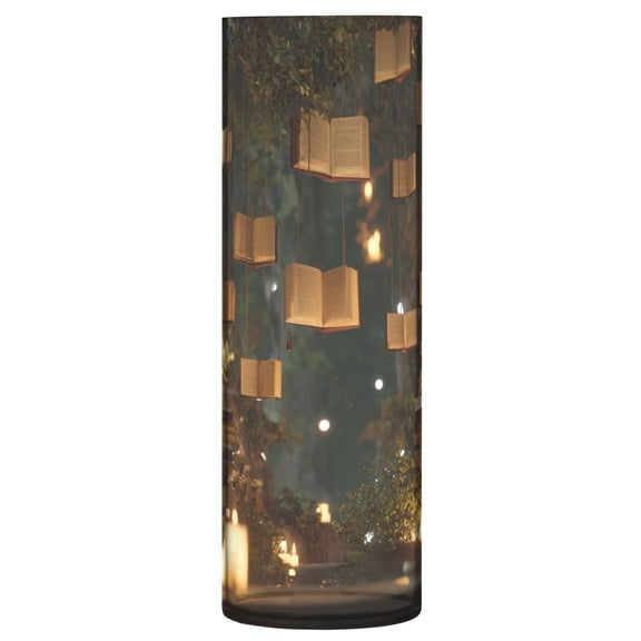 Vase Plastic Vase Flower Vase Desktop Decorative Vase Wedding Decoration Vase Anti-Drop Durable Enchanted Forest Library Books