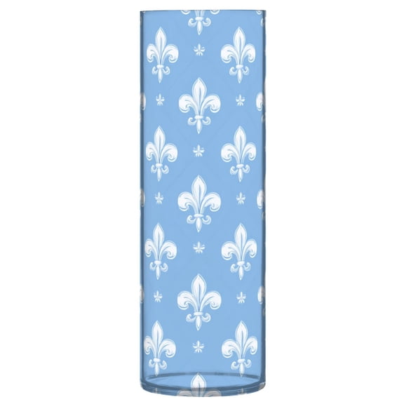Vase Plastic Vase Flower Vase Desktop Decorative Vase Wedding Decoration Vase Anti-Drop Durable Fleur De Lis Sky Blue Motif