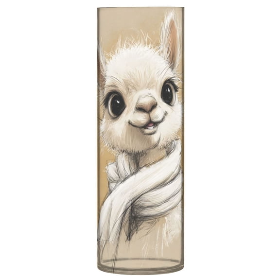 Vase Plastic Vase Flower Vase Desktop Decorative Vase Wedding Decoration Vase Anti-Drop Durable Furry Cute Alpaca Portrait