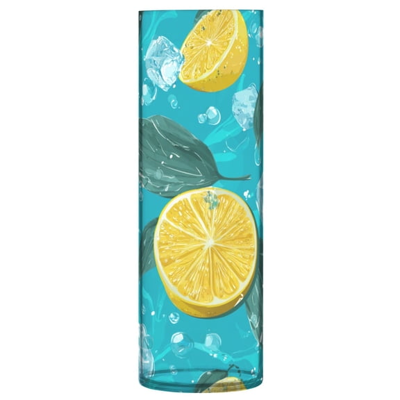 Vase Plastic Vase Flower Vase Desktop Decorative Vase Wedding Decoration Vase Anti-Drop Durable Lemon Cubes with Leaves