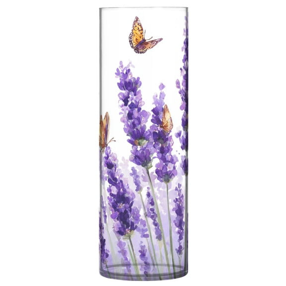 Vase Plastic Vase Flower Vase Desktop Decorative Vase Wedding Decoration Vase Anti-Drop Durable Purple Lavender Butterfly