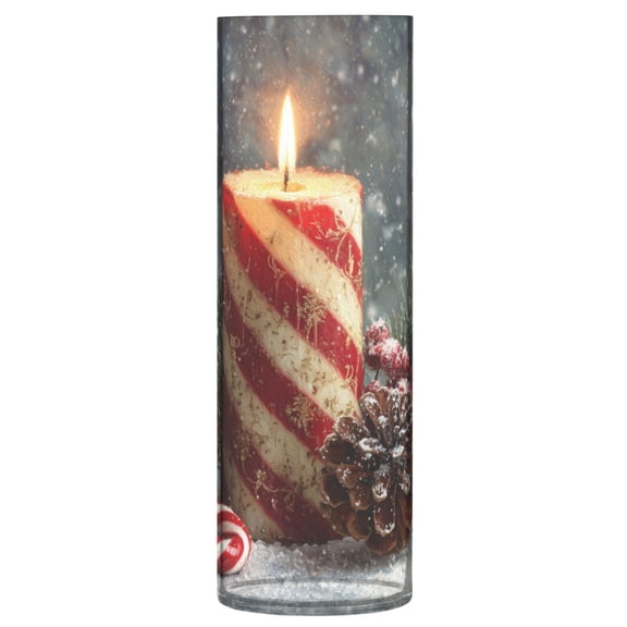 Vase Plastic Vase Flower Vase Desktop Decorative Vase Wedding Decoration Vase Anti-Drop Durable Red Christmas Candle