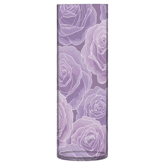 Vase Plastic Vase Flower Vase Desktop Decorative Vase Wedding Decoration Vase Anti-Drop Durable Soft Lavender Rose Pattern