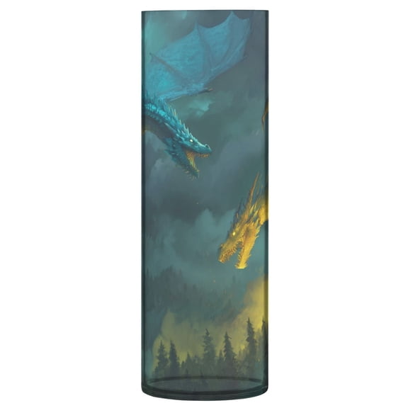 Vase Plastic Vase Flower Vase Desktop Decorative Vase Wedding Decoration Vase Anti-Drop Durable Two Dragons Sky Blue Wings
