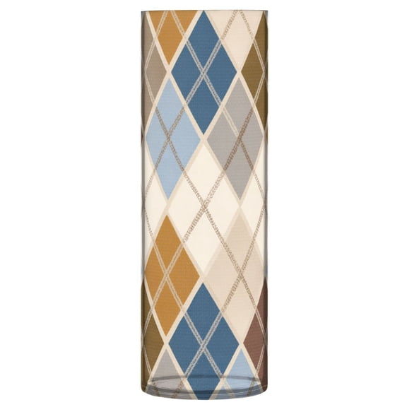Vase Plastic Vase Flower Vase Desktop Decorative Vase Wedding Decoration Vase Anti-Drop Durable Warm Diamond Checkered Design