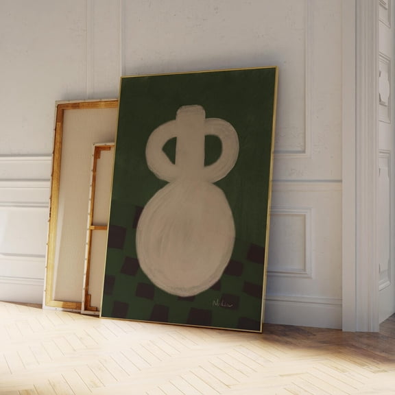 Vase Print, Mid Century Modern Art, Green Wall Decor Home Decor UNFRAMED Poster, Wall Art for Decor, Present, 8x12